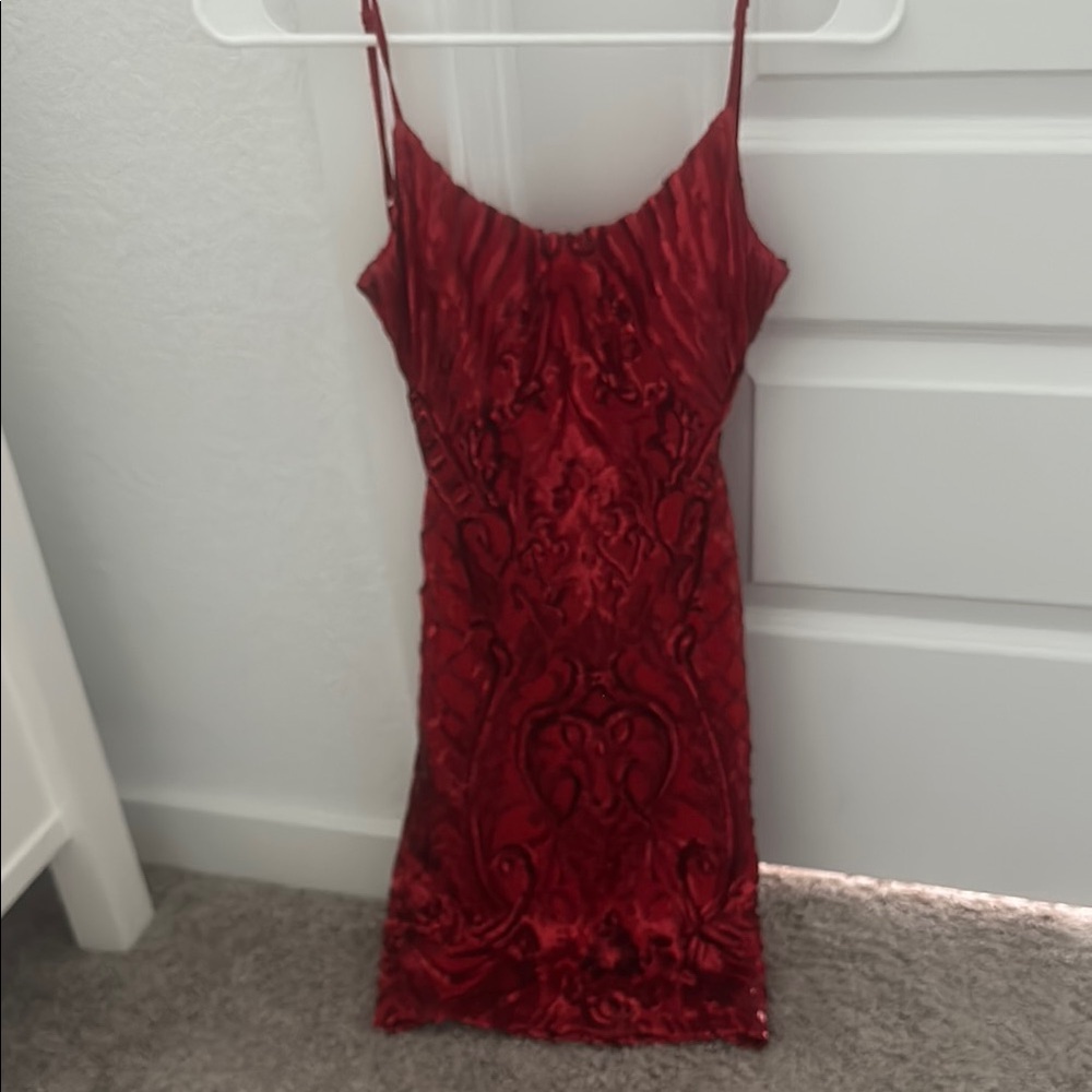 B Darlin Red Backless Dress